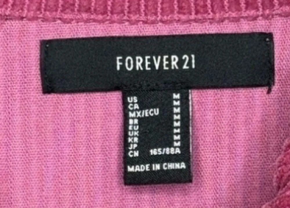 Forever 21 NWOT  Cropped Corduroy Raw Hem jacket Size Medium - Image 5