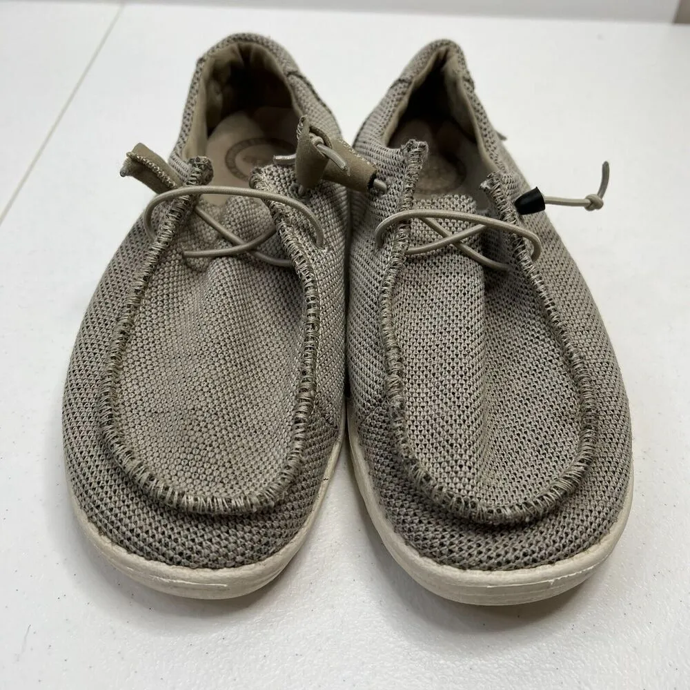 Hey Dude Size 8 Wendy Loafers Sox Beige Knit Slip On Shoes Lightweight Women’s - Image 6