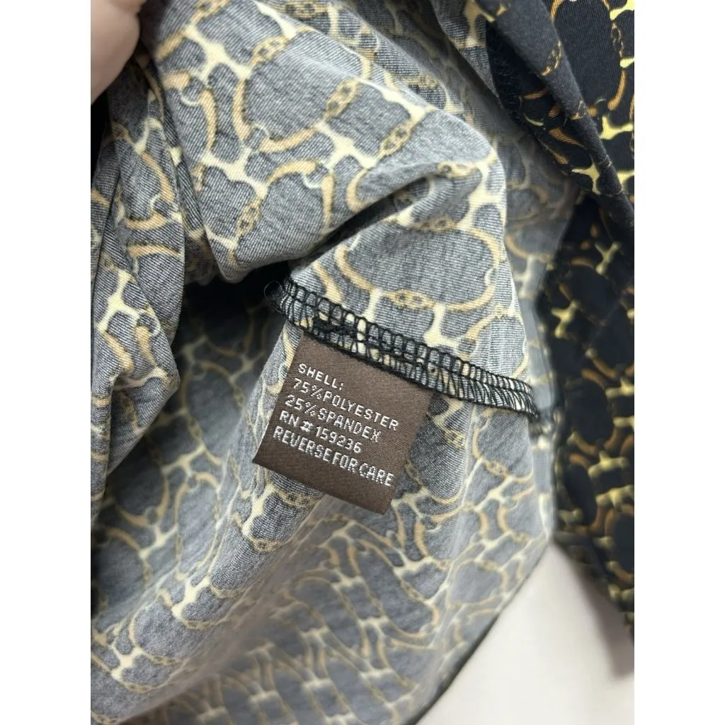 J McLaughlin Turtleneck Shirt Womens XS Black Brown Signet Lock Nora Jersey Knit - Image 5