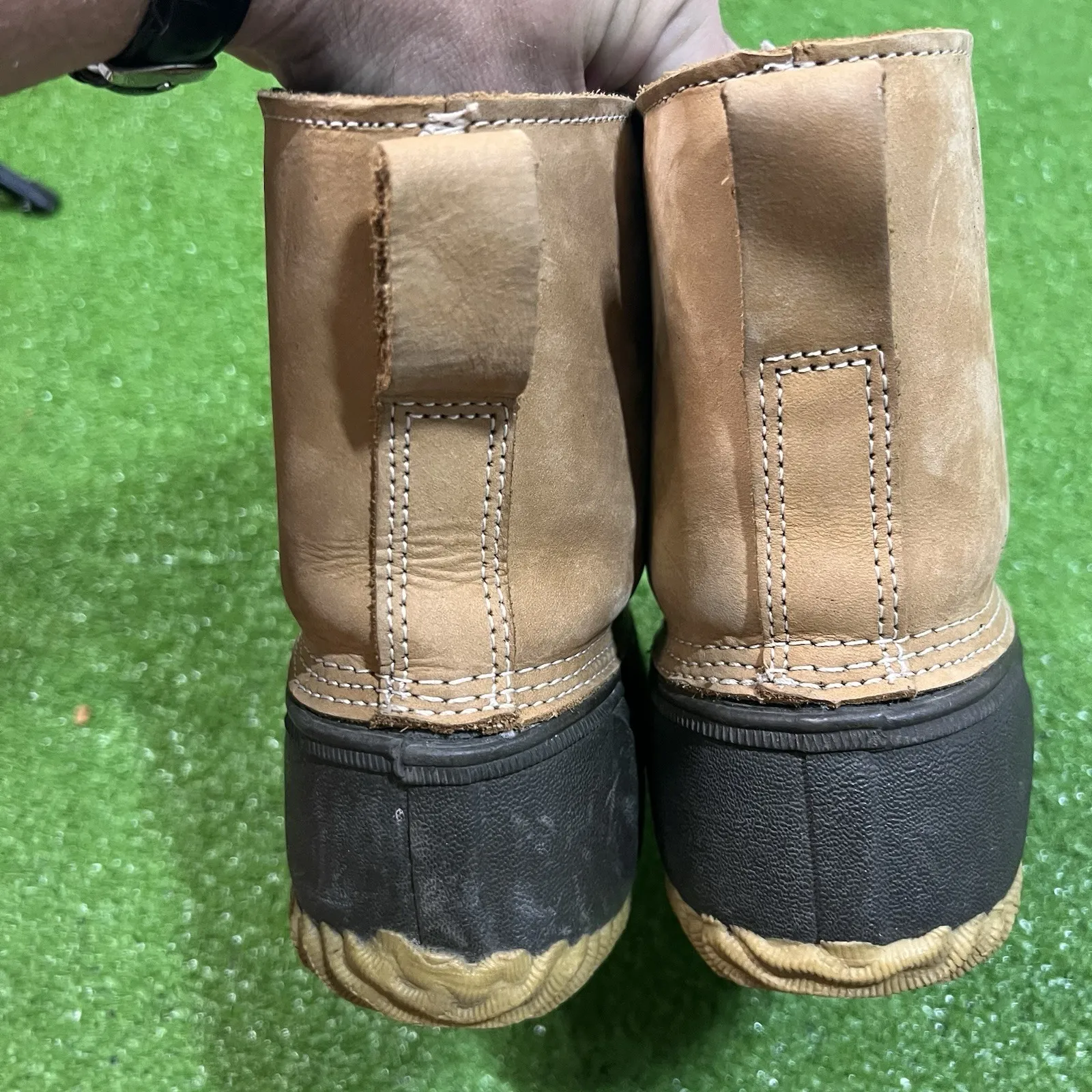 vintage Women's duck boots SZ 7 Leather Thinsulate Flannel Lined Work Boots - Image 3