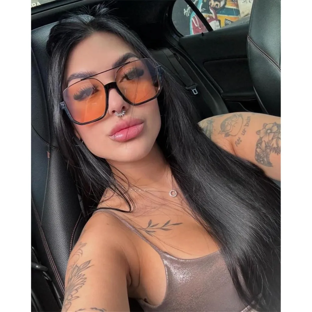 Unisex 2pcs Light Brown Gradient Pink Oversized Aviator Sunglasses for Square Tan - Image 8