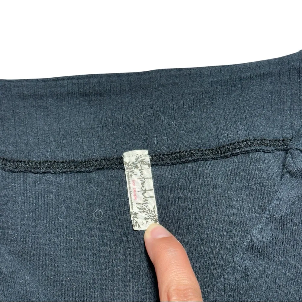 Intimately Free People Black Soft V Neck Long Sleeve Bodysuit Womens S - Image 4