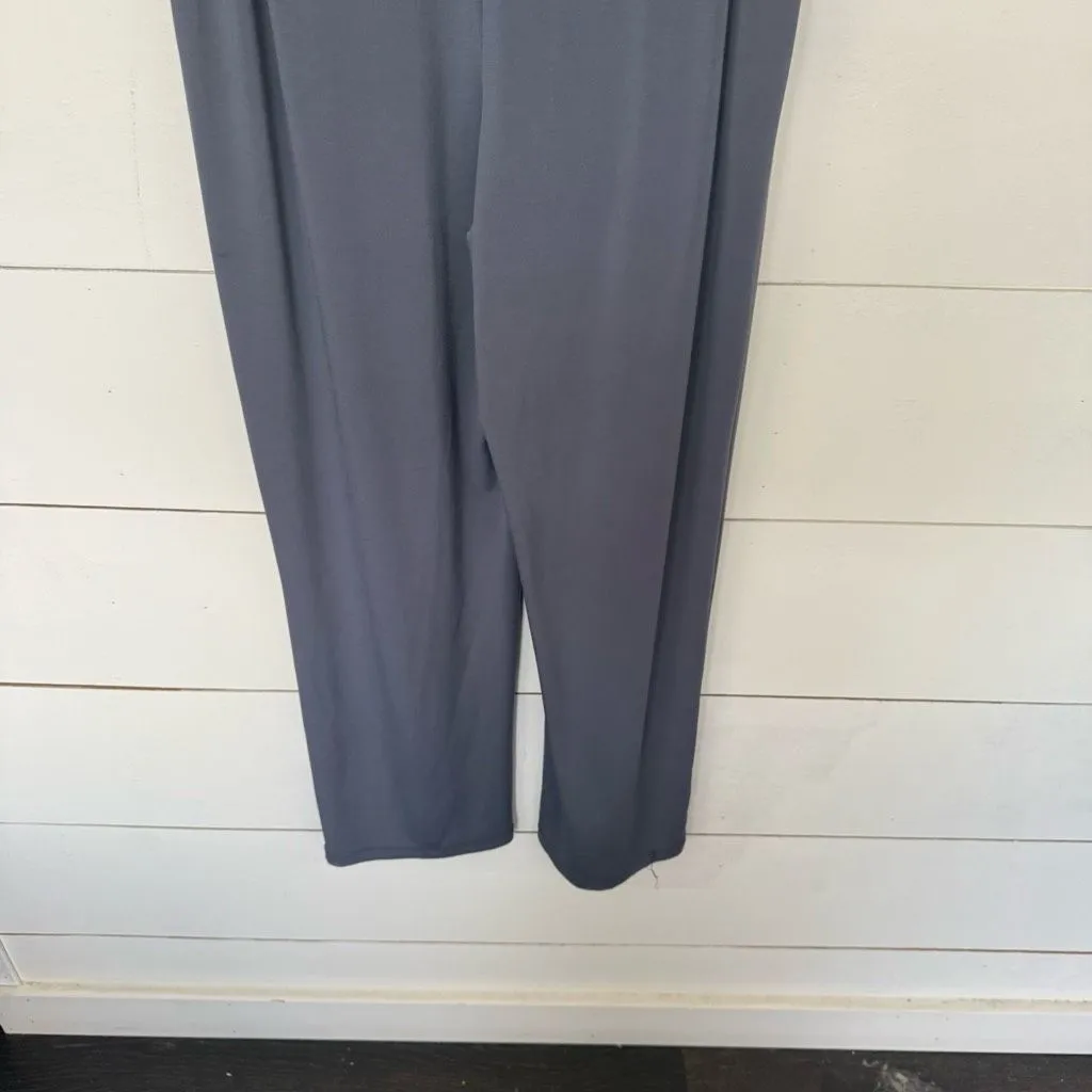 Slinky Brand Women’s Small Grey Stretchy Faux Wrap Jumpsuit Career - Image 6