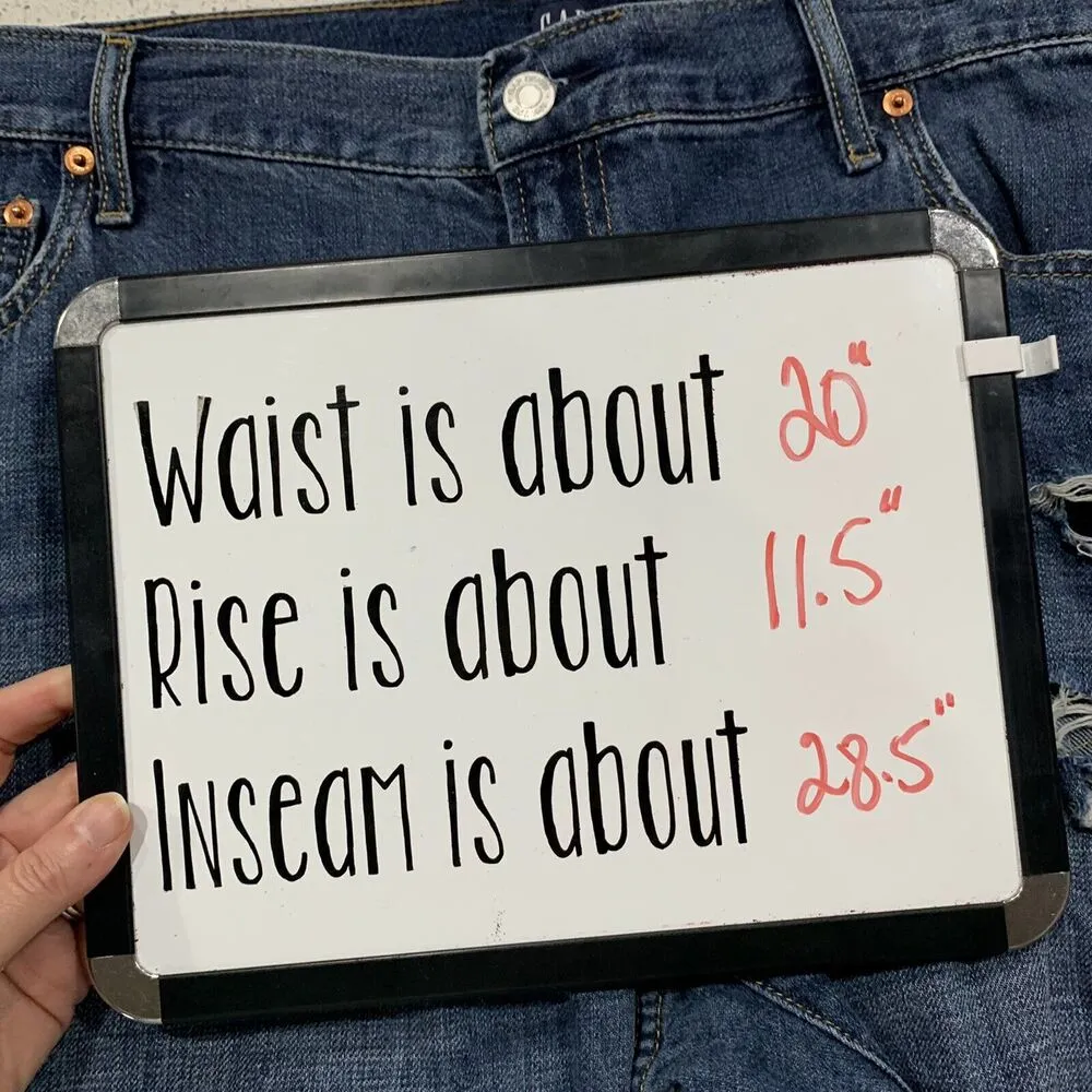 Gap Denim Plus 34 Best Girlfriend Jeans Distress High Rise Dark Indigo Women’s - Image 12