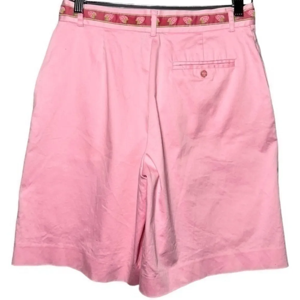 Lilly Pulitzer White Label Women Size 4 Pink Strawberry Waistband Bermuda Shorts - Image 2
