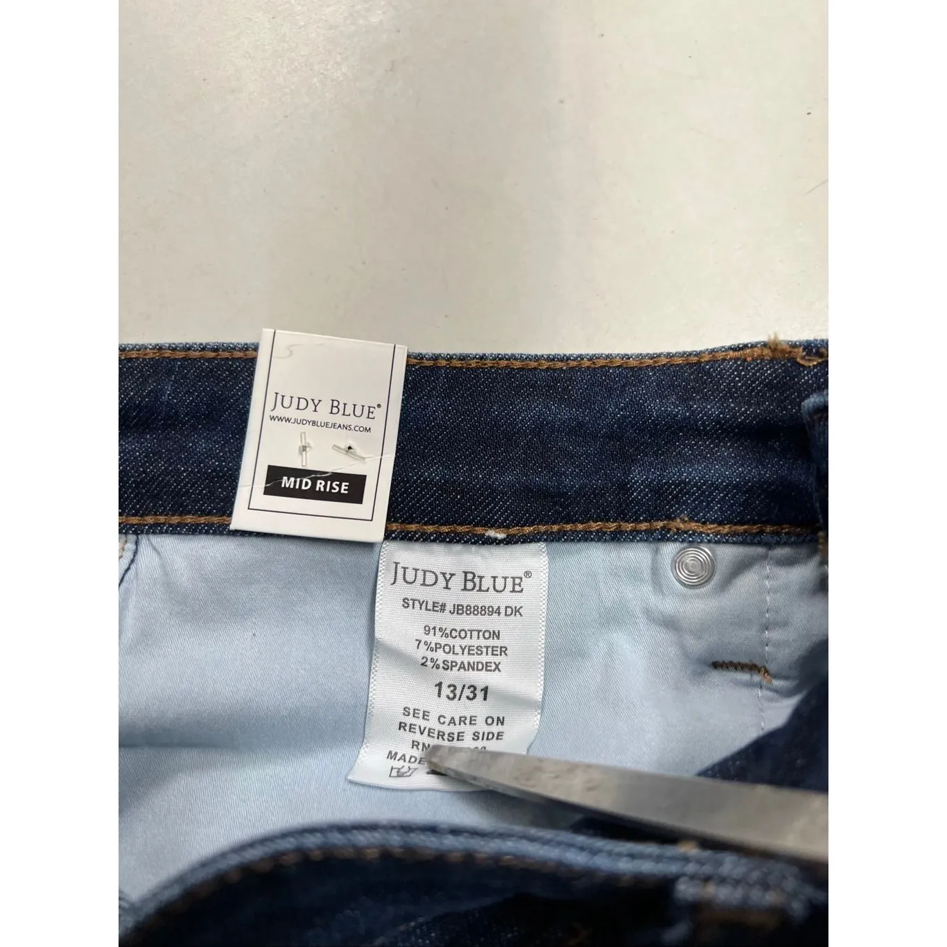 JUDY BLUE Junior Womens Skinny Fit Tummy Control Dark Wash Jeans Size 13/31 NEW - Image 5