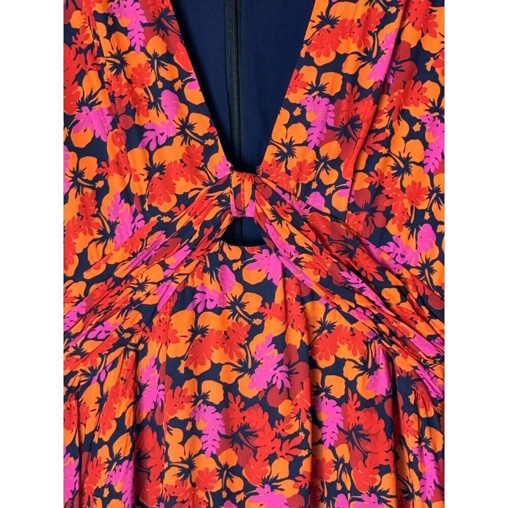 Derek Lam 10 Crosby Dress Women 4 Red Floral Talia Fit And Flare Mini‎ Boho - Image 9