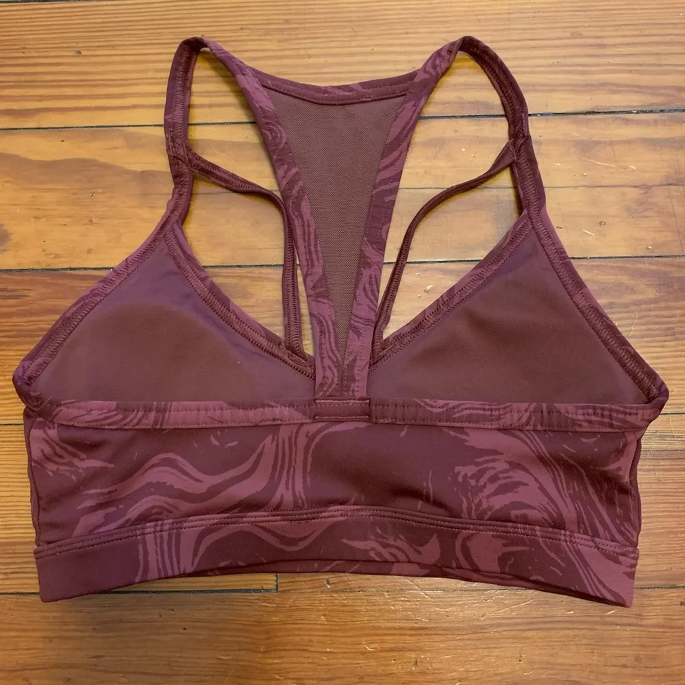 Gymshark GS Power Sports Bra Cherry Brown Print Light Support Size XS - Image 4