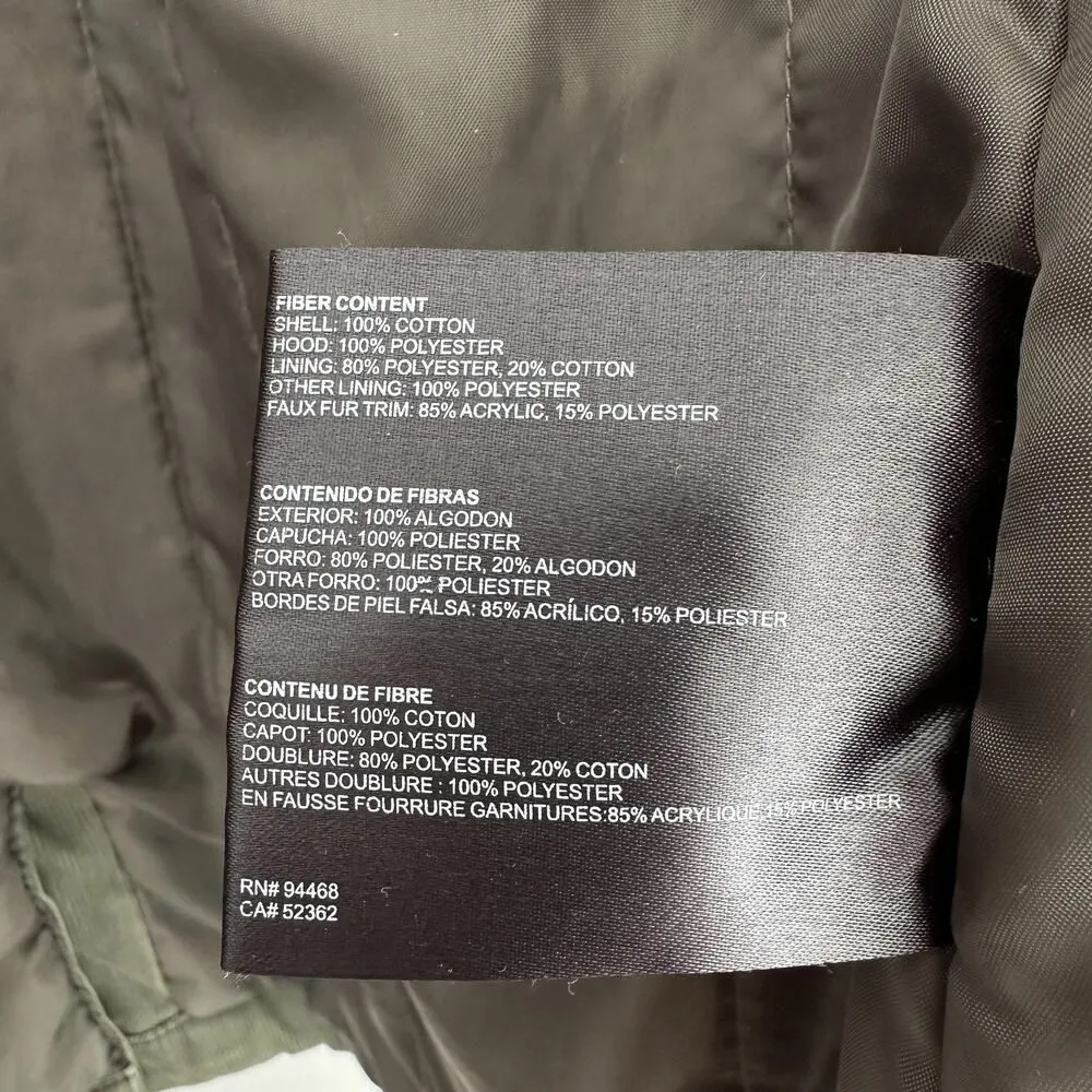 Buffalo Parka Jacket Womens Large Green Y2K Faux Fur Hoodie Military Bella Swan - Image 15