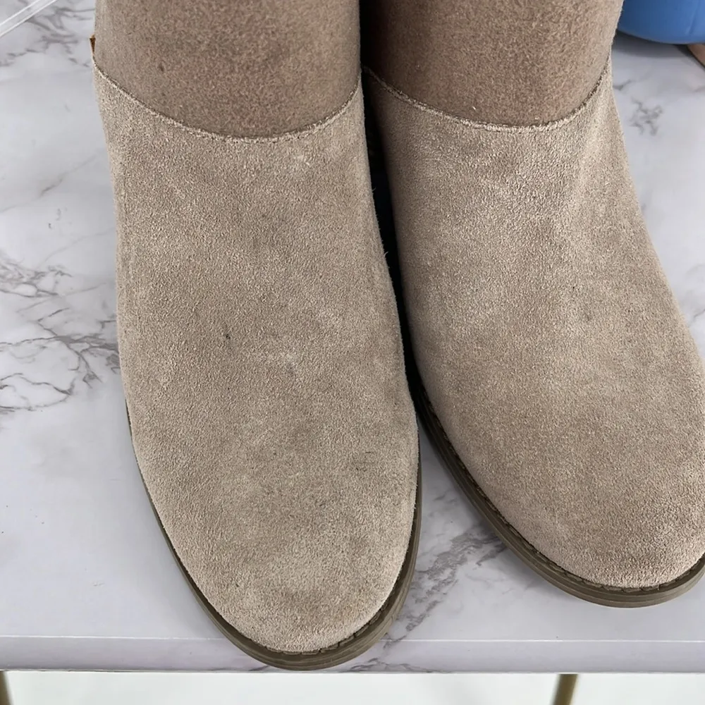 TOMS Lacy Ankle Bootie Desert Taupe Zip Up Casual Boho Size 8.5‎ Tan Beige Comfy - Image 8