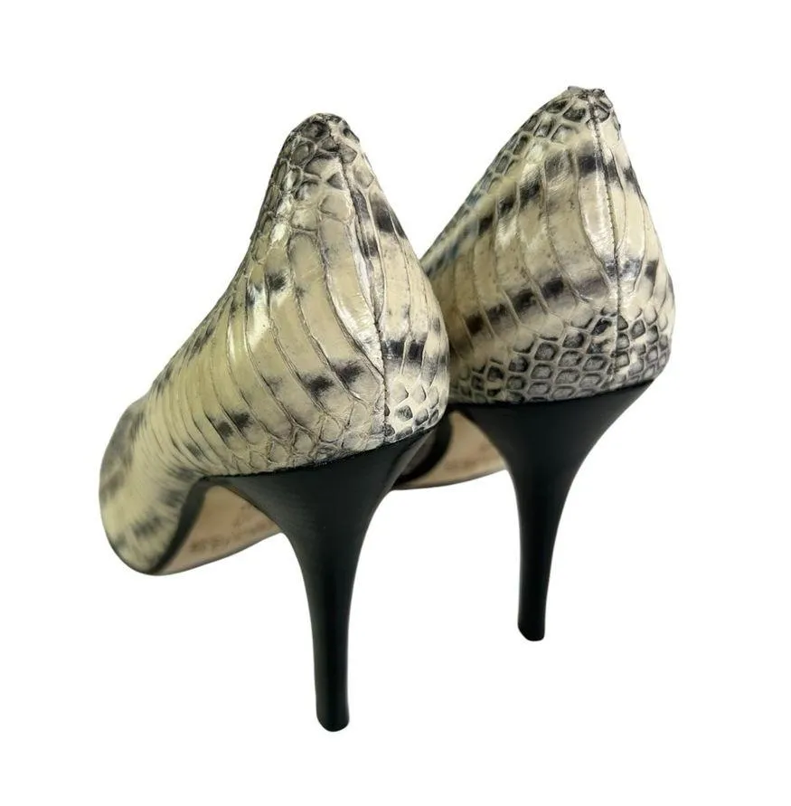 Kors Michael Kors snakeskin heels peep toe Sadie Size 10 - Image 4