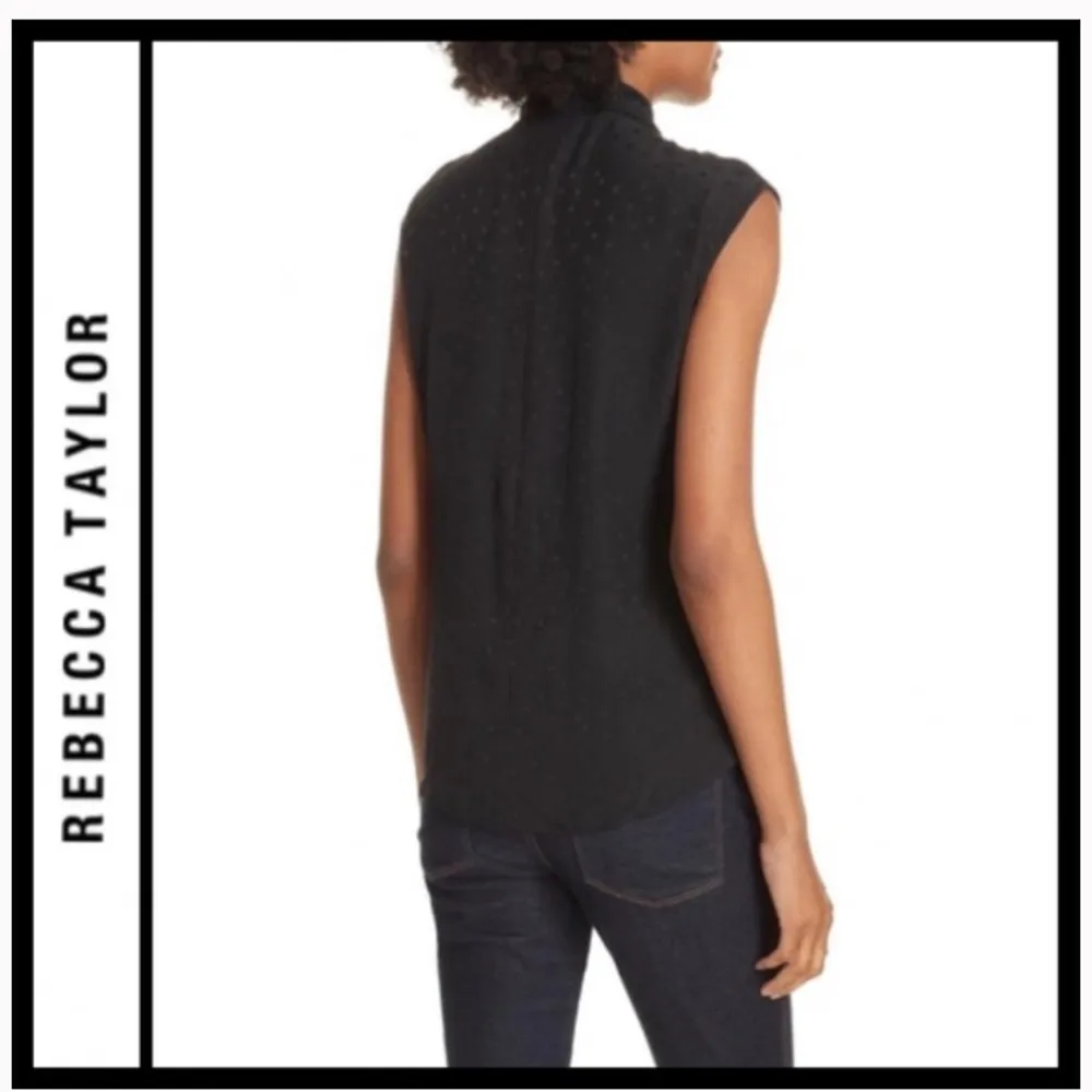 Rebecca Taylor Sleeveless Silk Jacquard Top - Image 3