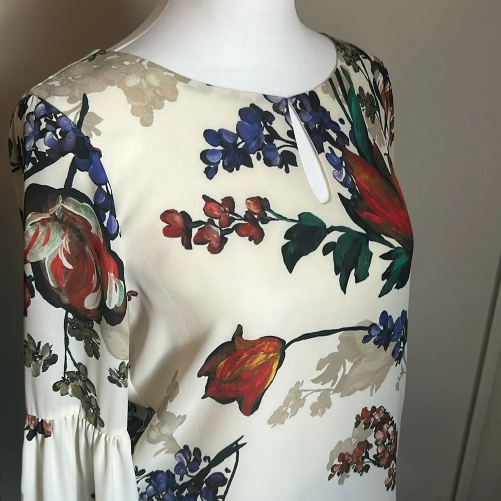 Express Women’s Floral Long Sleeve Bishop Balloon Sleeve Inspired Blouse - Image 5