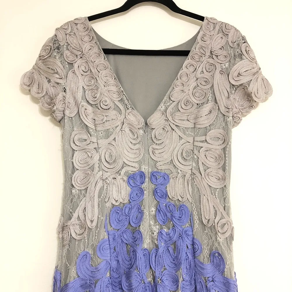 JS Collections Soutache Two Tone Embroidered Dress - Image 6