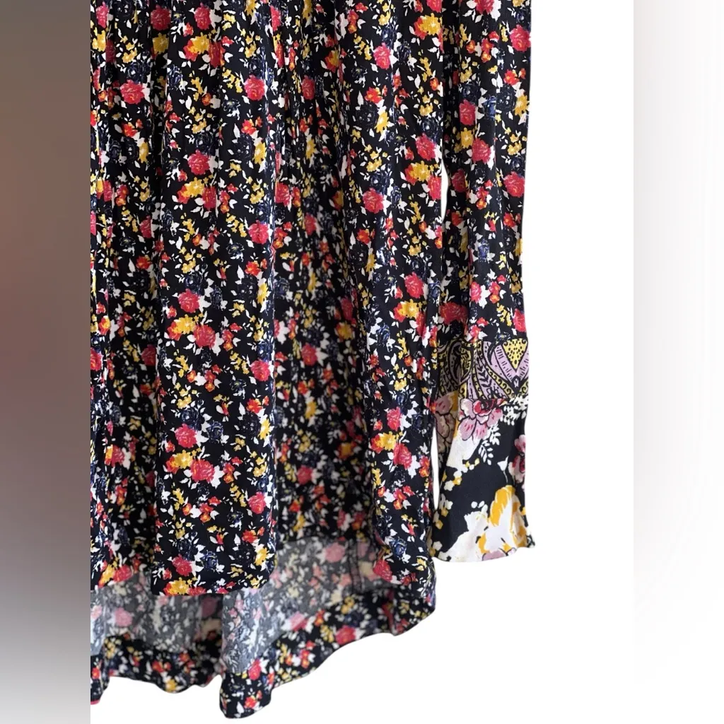 Free people Wildflower Fields Henley Top In Black Size M - Image 8