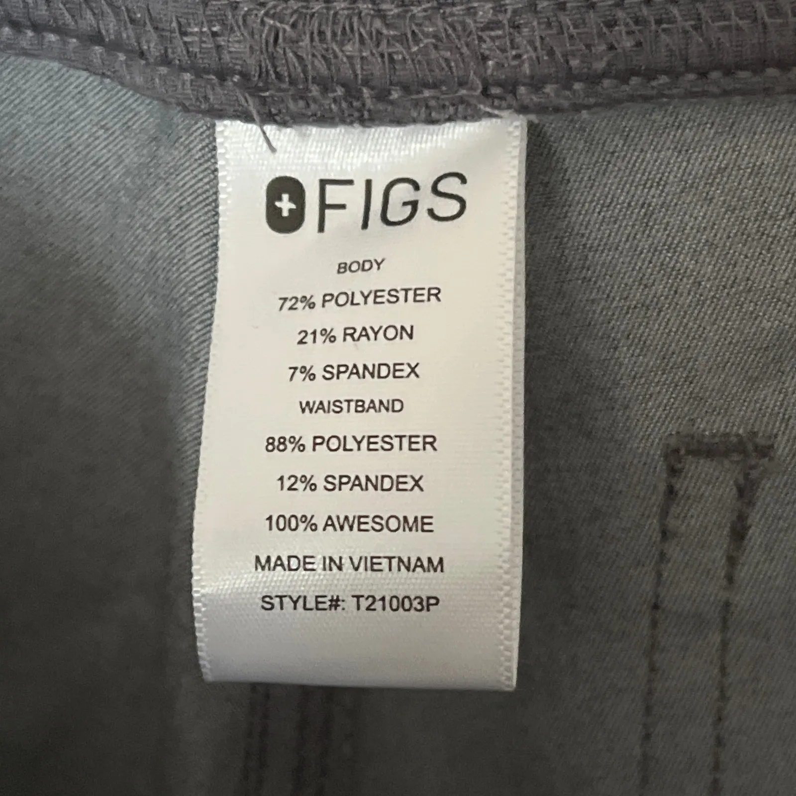 FIGS High Waisted Livingston Basic Scrub Pants XXS Graphite Gray EUC - Image 6