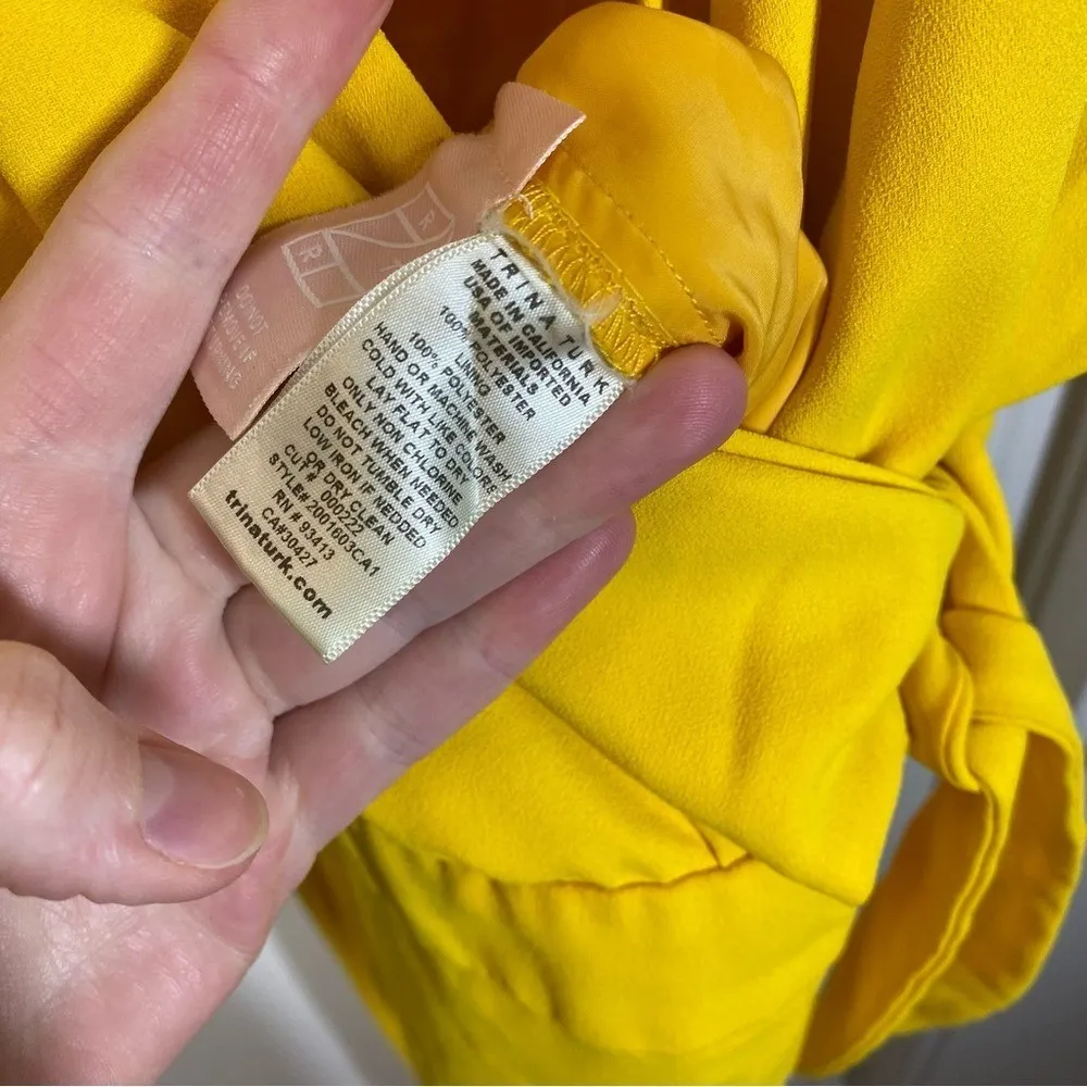 Trina Turk Kai Yellow Jumpsuit Size 10‎ fun playful office business casual event - Image 9