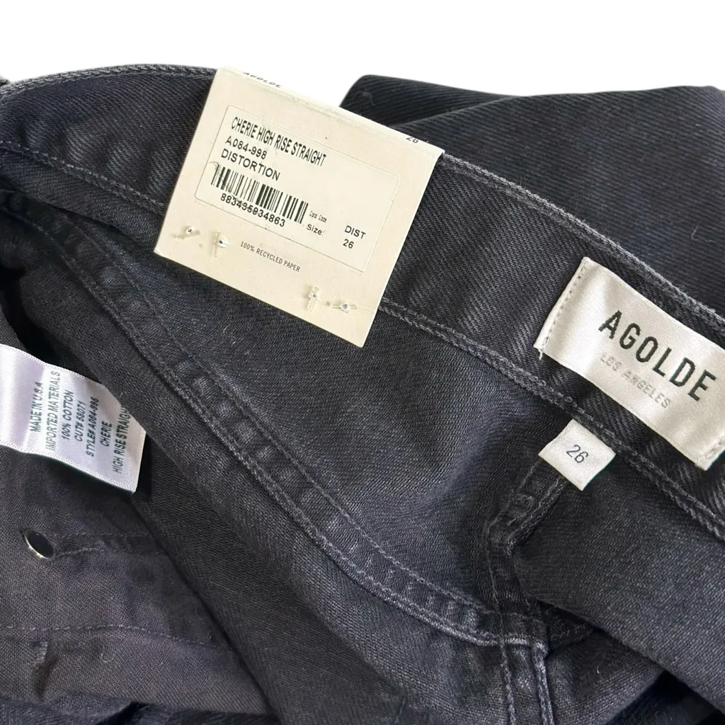 AGOLDE Cherie High Rise Straight Jeans, Distortion, 26” - Image 12