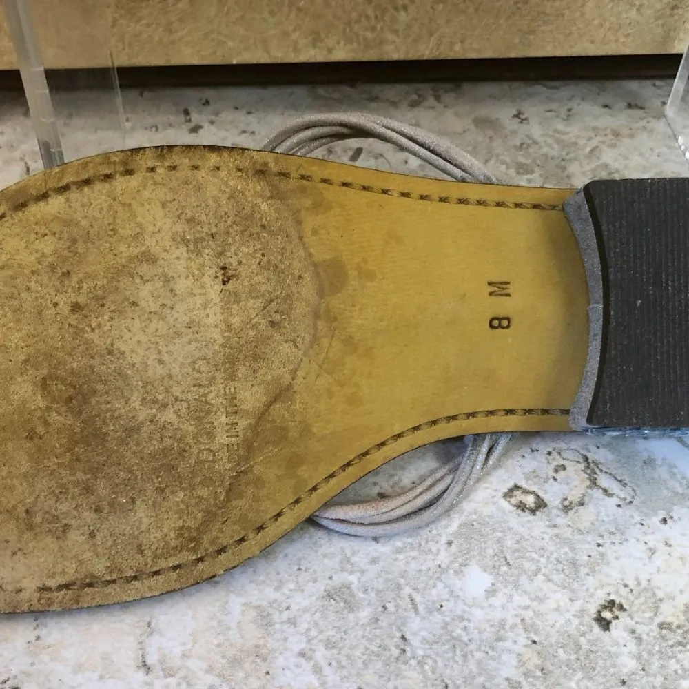 Donald Pliner Couture Metallic Leather Shoe Sandal Chunky Stones $285 sz 8.5 Blue - Image 7