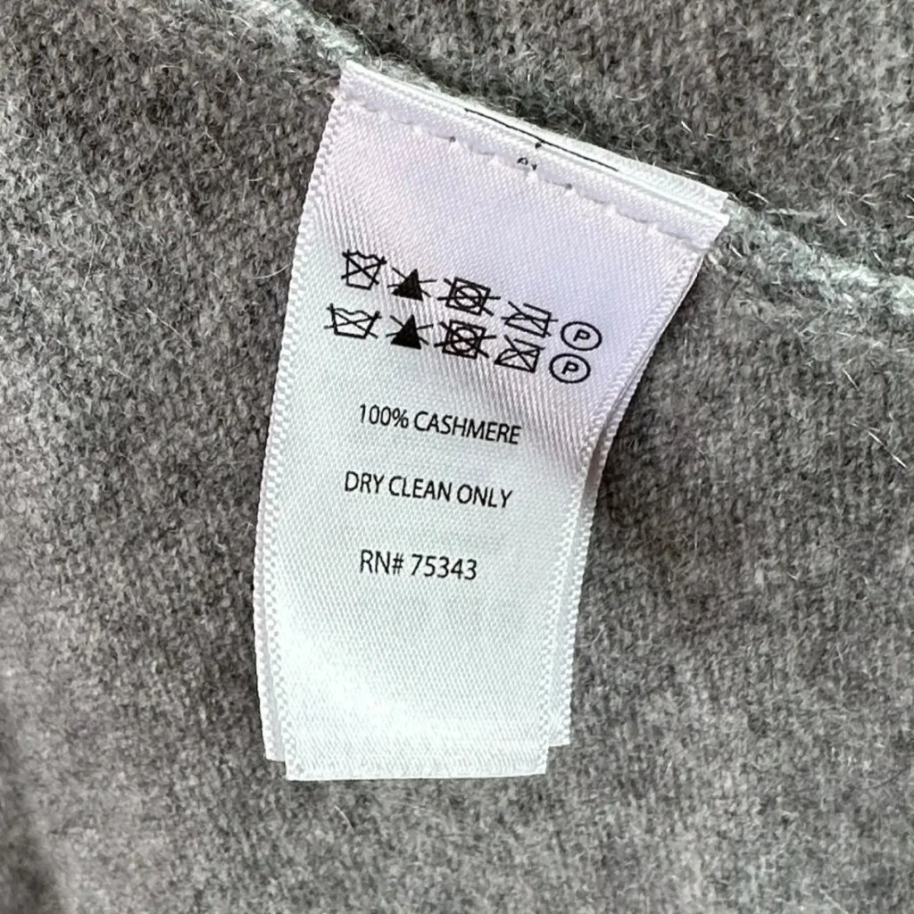 Tahari Pure Luxe 100% Cashmere Ash Gray Open Front Cardigan Sweater Size XS - Image 5