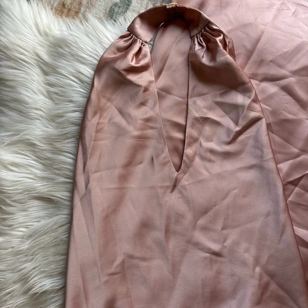 SHOW ME YOUR MUMU Jasmine Halter Midi Dress In Rose Gold Luxe Satin - Image 8