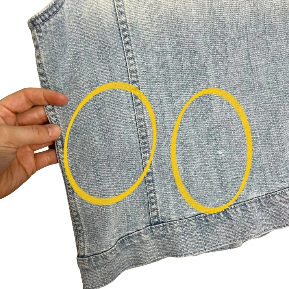 GAP Factory Light Acid Bleach Wash Denim Jean Vest Blue Size XS - Image 6