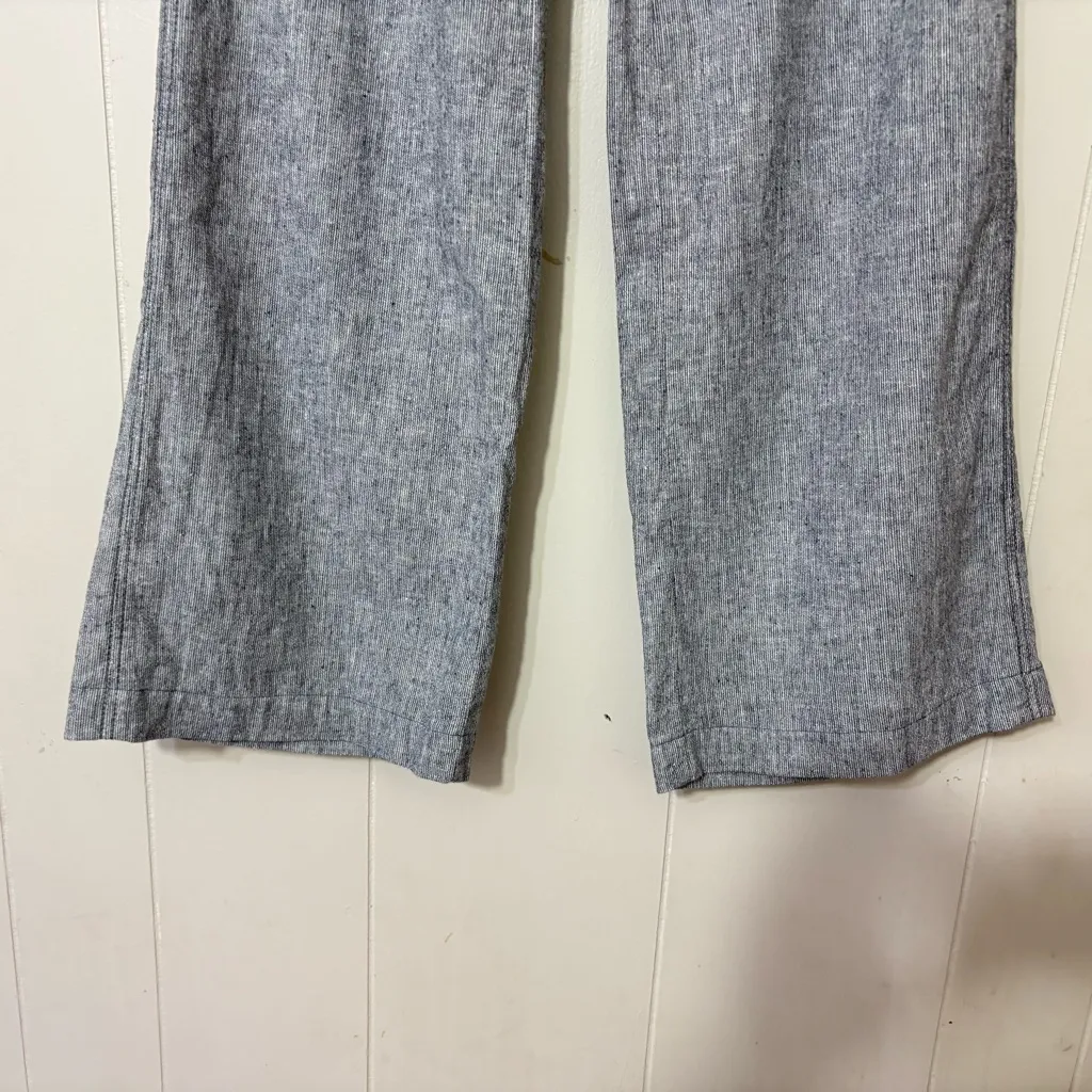 Pilcro & The Letterpress Wide Leg Linen Blend Pants Tailored Gray Size 4 - Image 5