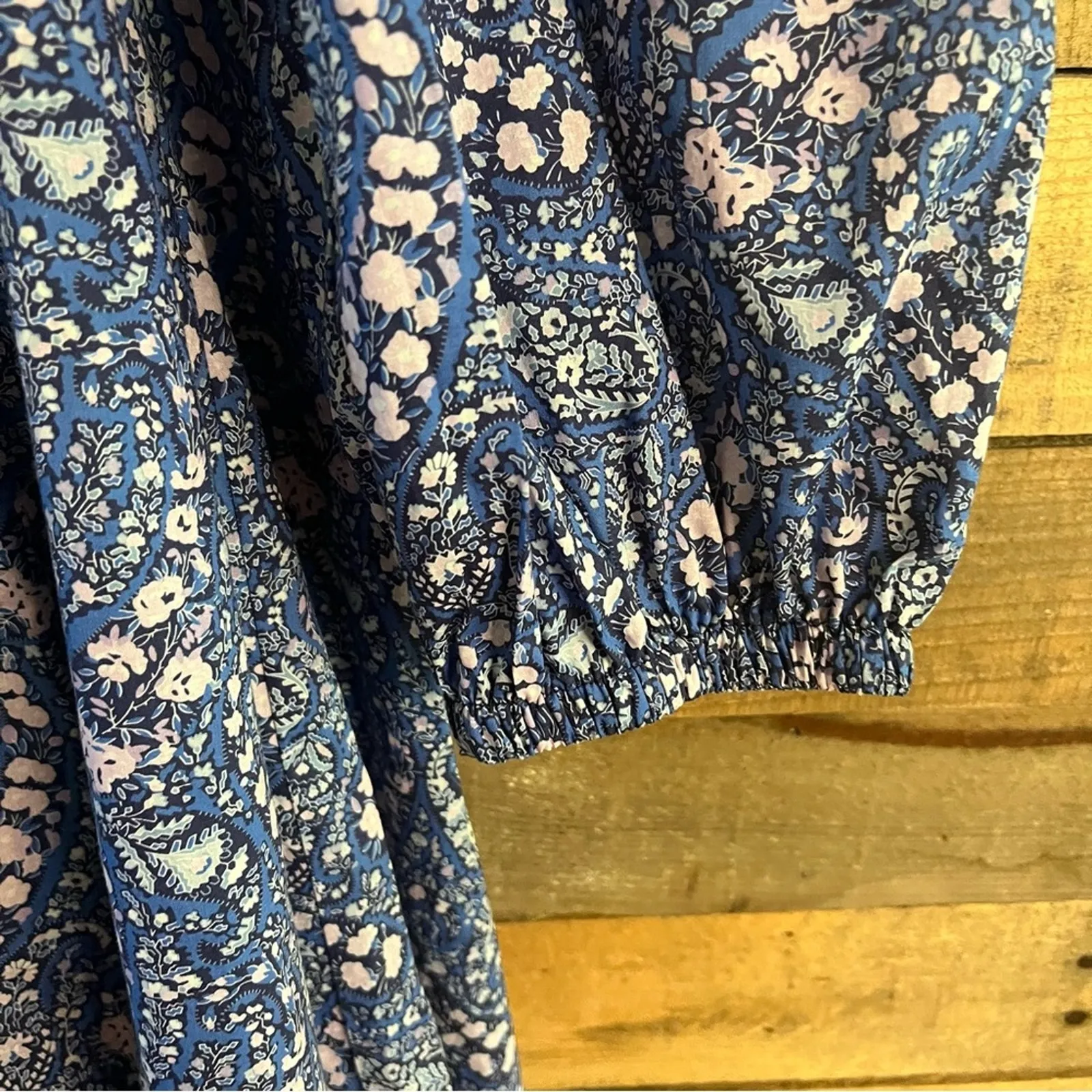 J. Crew Blue‎ Floral Liberty Fabric Dress Size 8 - Image 6