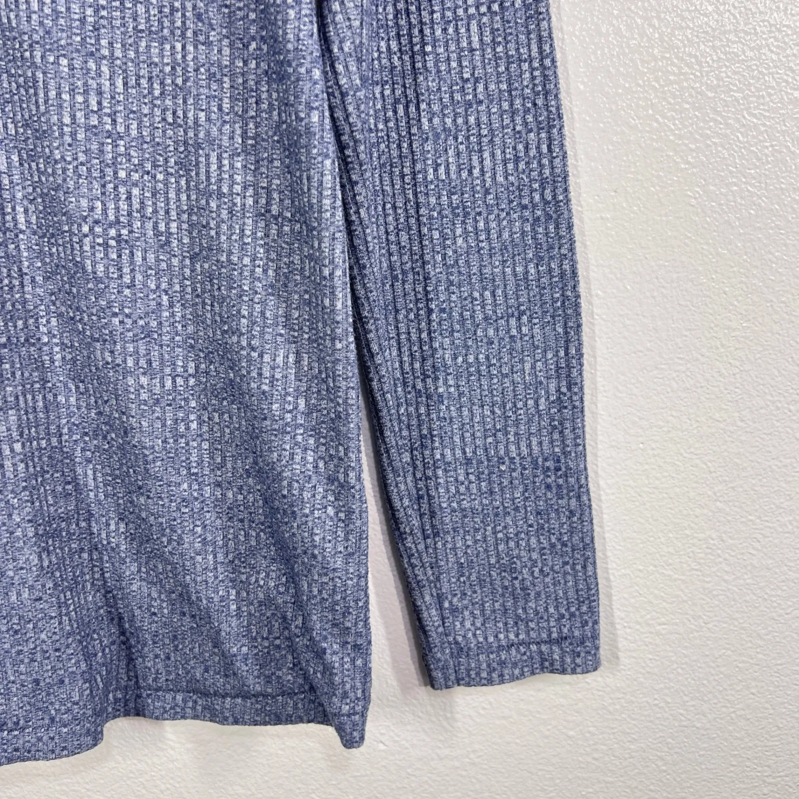 A Pea in the Pod Blue Ribbed Henley Maternity Top Women's M Long Sleeve Stretch - Image 7