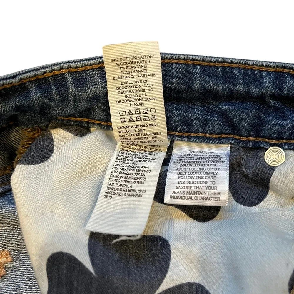 Lucky Brand Bridgette Skinny Distressed Embroidered Floral Jean, Sz 6/28 - Image 13
