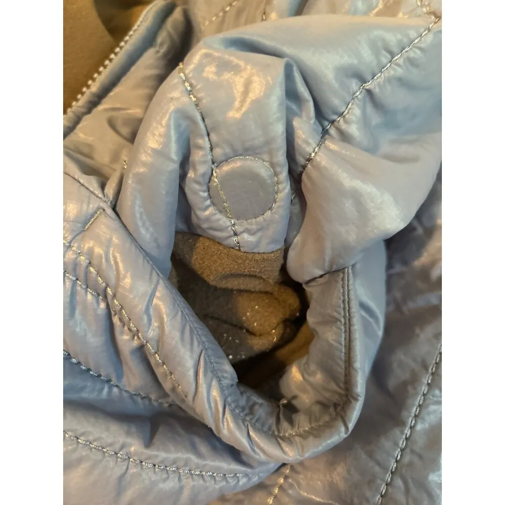 Women's ATHLETA Puffer Jacket Blue Medium Lightweight Pockets - Image 7