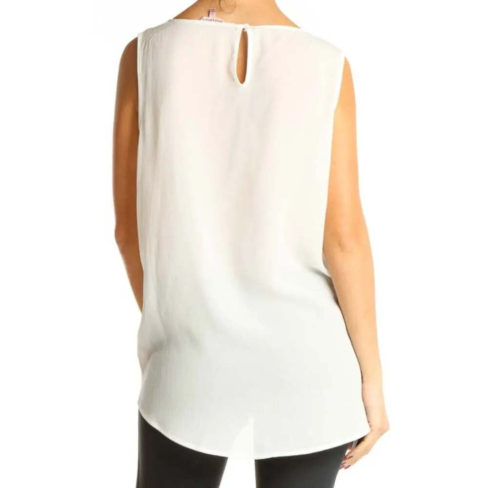 Juicy Couture White Semi Sheer Embellished Tank Top Women's Large New - Image 4