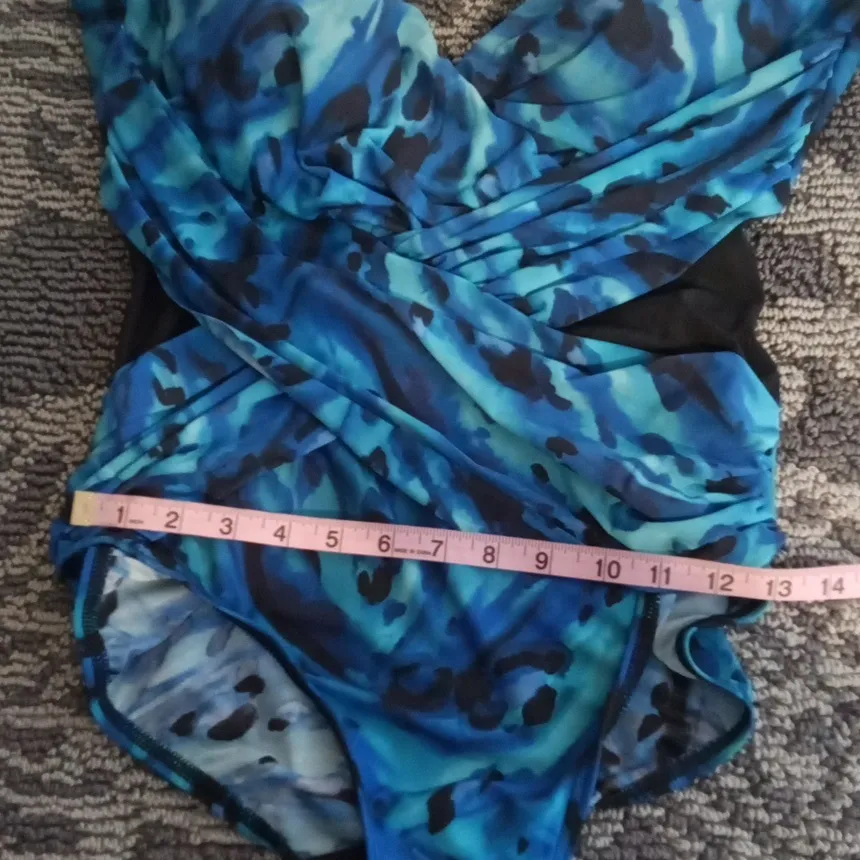 Miraclesuit Blue One Piece Swimsuit Tummy Control Slimming Womens Xl - Image 8