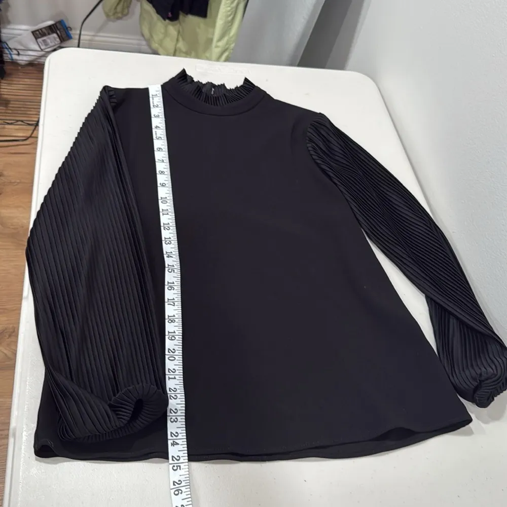 DREW Black Long Sleeve Mandarin Collar Blouse Size XS EUC - Image 12