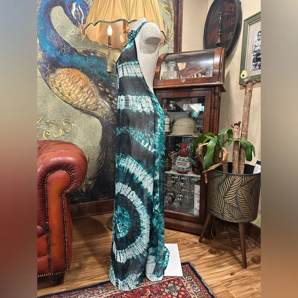 H&M Teal and Black Maxi Dress - Image 3