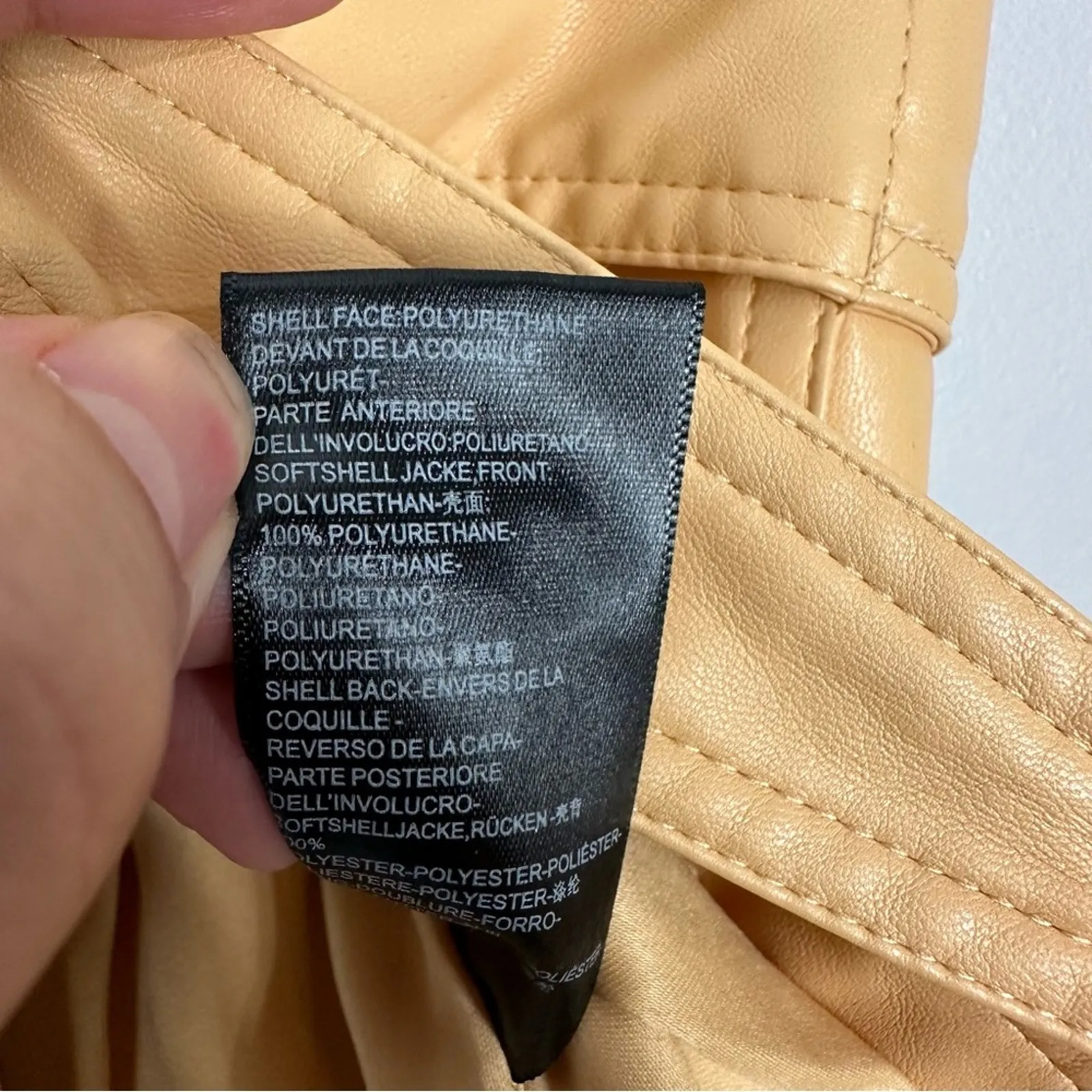 Urban Outfitters Faux Leather Belted Mini Pencil Skirt Peach XS - Image 11