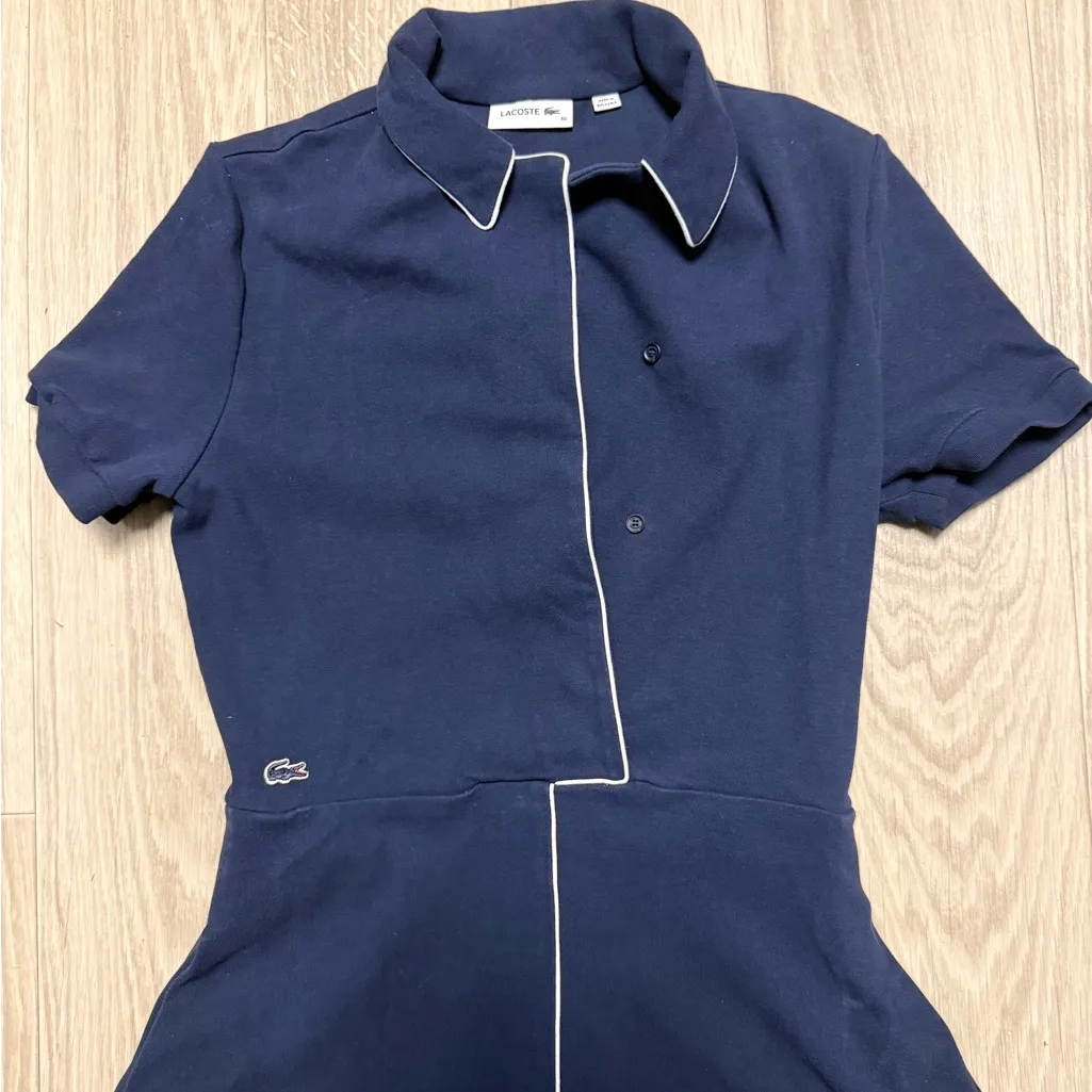 Lacoste women’s fitted flare pipe cotton interlock dress size 40 - Image 5