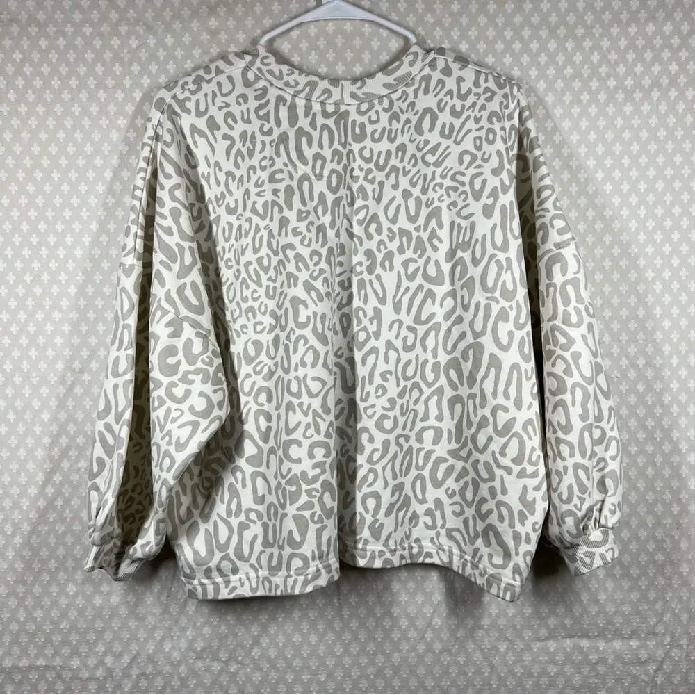 Rebecca Minkoff Cream‎ Grey Leopard Print Sweatshirt - Image 6