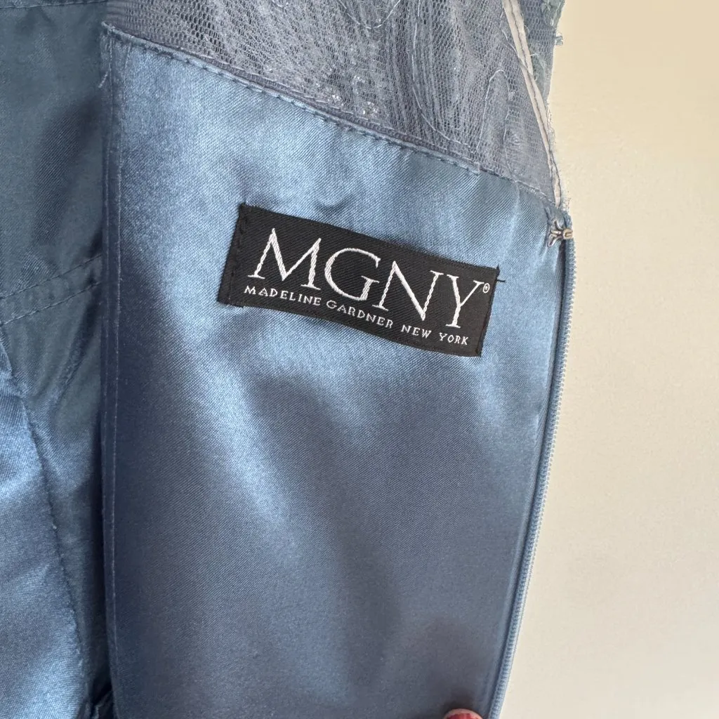 MoB Mother of the Groom Slate Blue Evening Dress MGNY Size 16 - Image 8