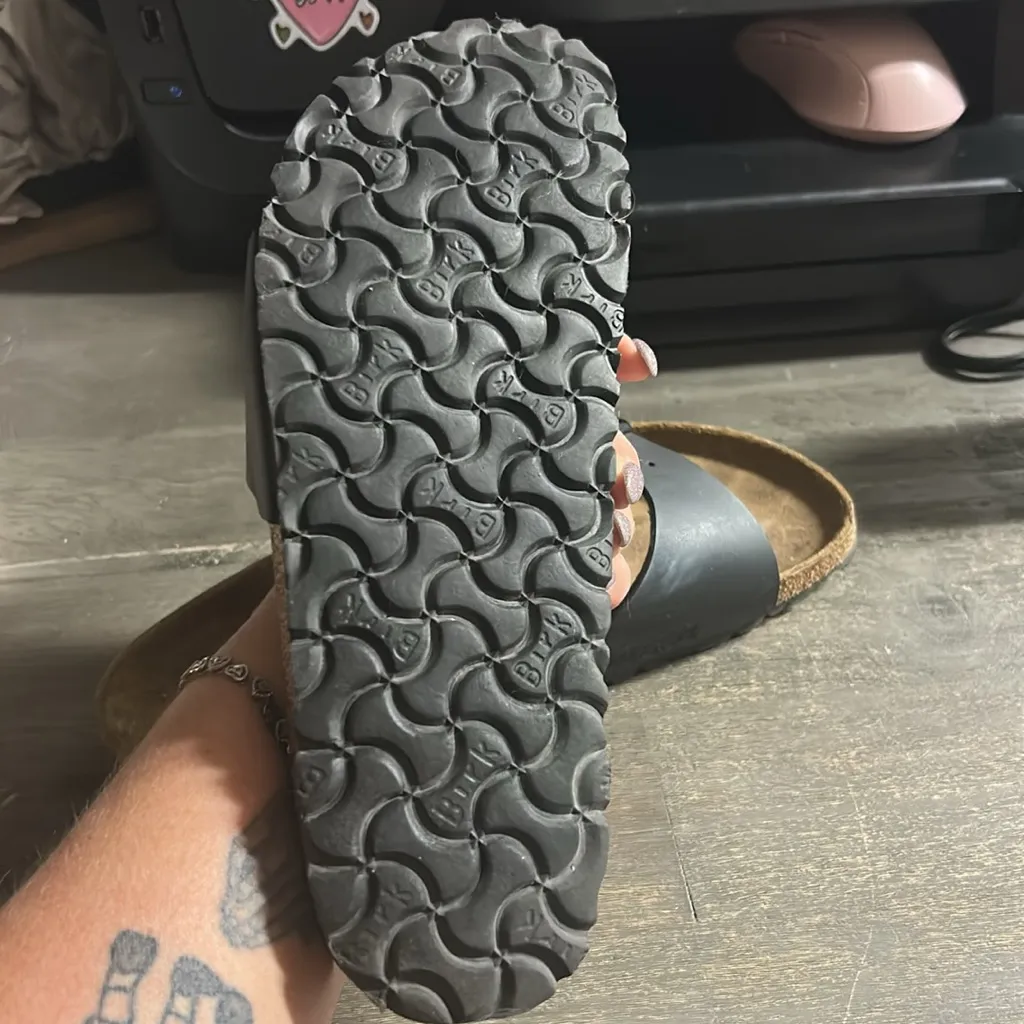 Birkenstock Madrid Unisex‎ Slide Sandal size 40 Black & Tan - Image 4