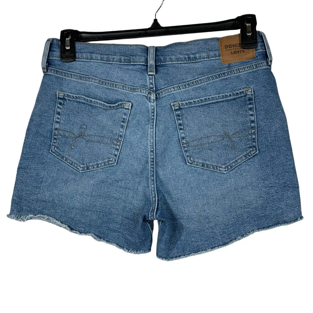 Denizen Levi’s SZ 6 '90s Loose Jean Shorts Hi-Rise Frayed Hems Zip-Fly Stretch - Image 3