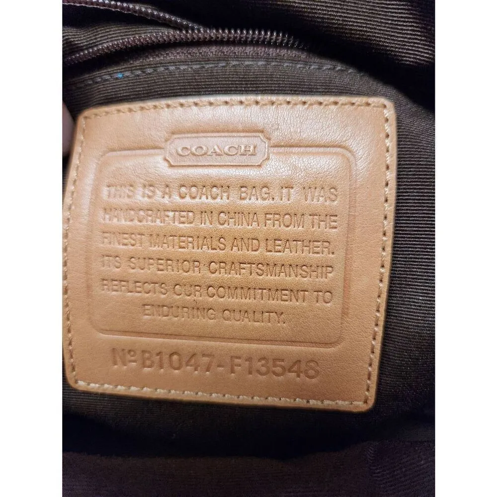 Coach Signature Tote Handbag Tan Brown - Image 4