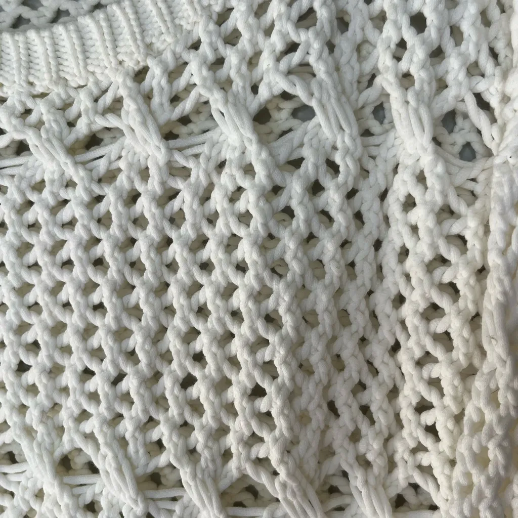Alice + Olivia White Open Knit Sweater Women’s Size Small - Image 4