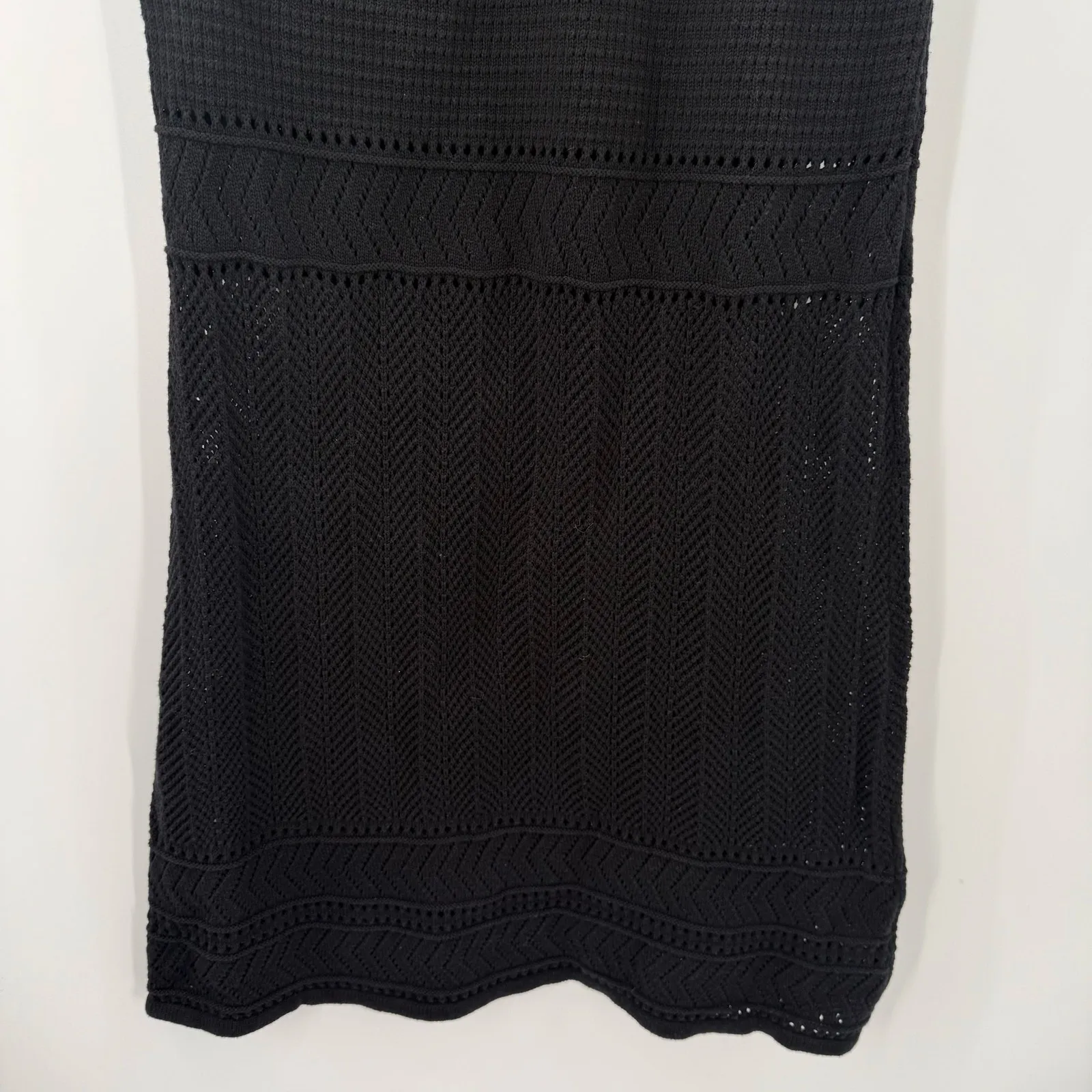 Z Supply Dress Women’s Size Medium Tarelle Crochet Maxi Dress NWT Black Knit - Image 13