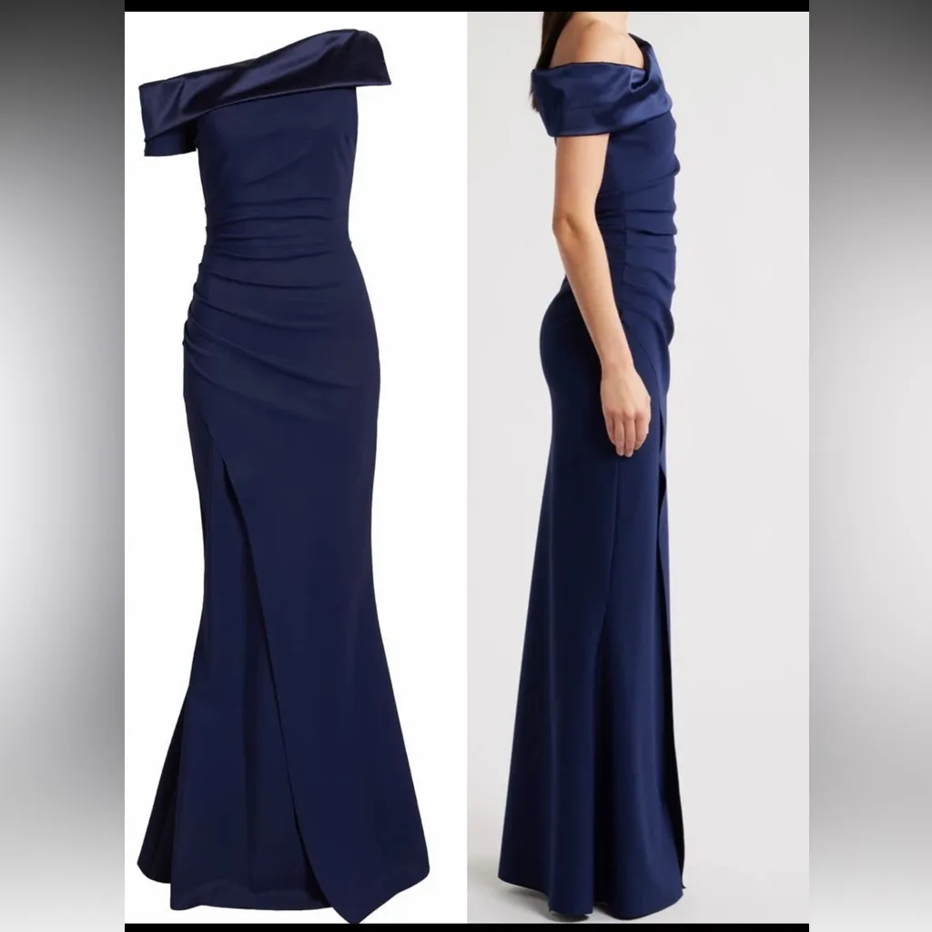 NEW Chiara Boni La Petite Robe Koppany Ruched Off the Shoulder Gown Sz 42 US 6 - Image 3