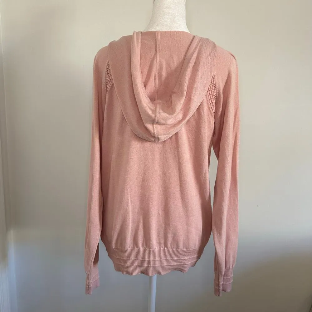 Athleta light pink Evergreen knit pullover hoodie sweater size S - Image 4