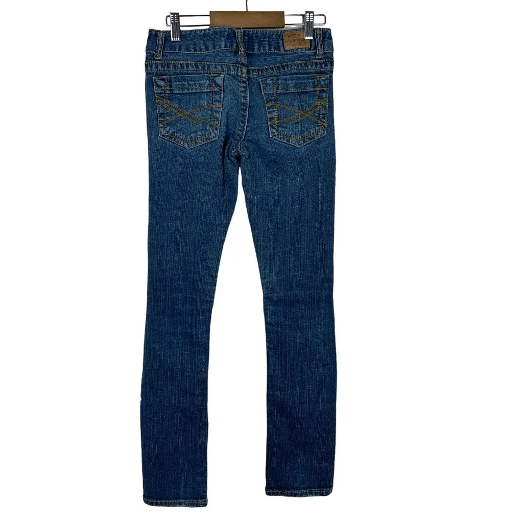 Aeropostale Y2K Bayla Skinny Jeans Womens Sz 1/2 Blue Low Rise‎ 28x31 TALL LONG - Image 2