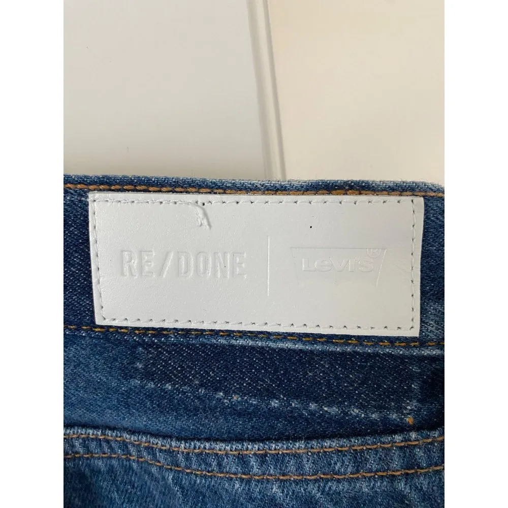 $295 NWT RE/DONE x LEVI'S HIGH RISE INDIGO SHORTS SZ 25 - Image 9