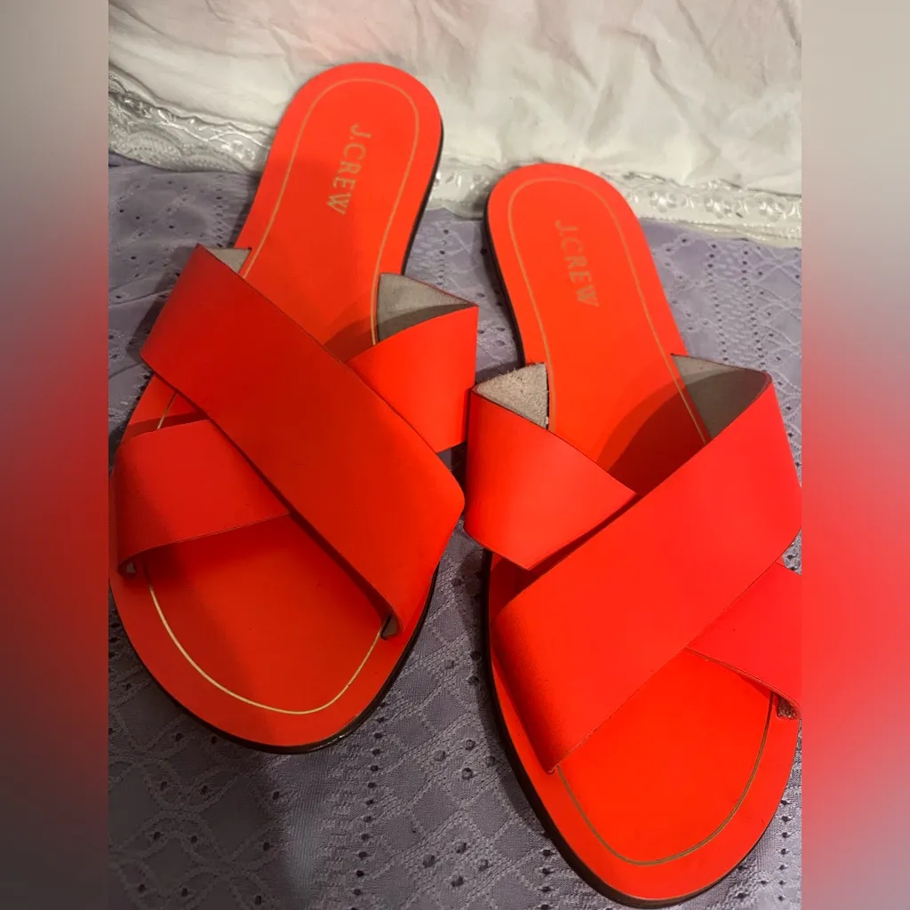 J. Crew Women's Bright Orange Sandals - Image 2