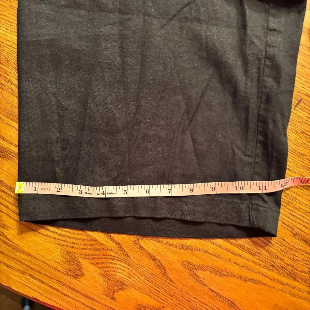 Old Navy Womens High Rise Wide Leg Pants Sz XXL Black Linen Blend Comfort NWT - Image 10